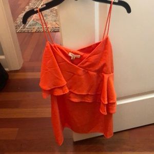 Orange Ruffle Tank